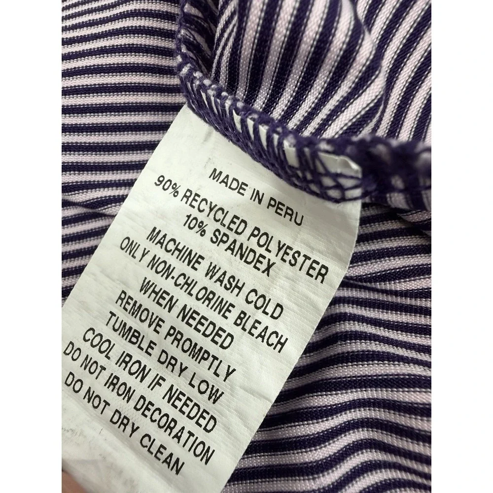 Greyson Men's Large Purple Striped Golf Performance Polo Shirt - Picture 4 of 8